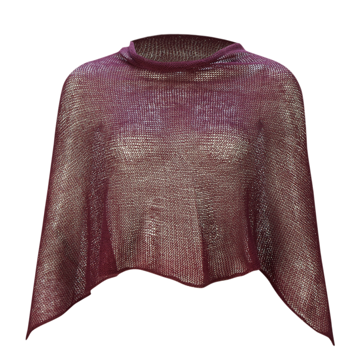 BU6110-bu Poncho Belle Burgund