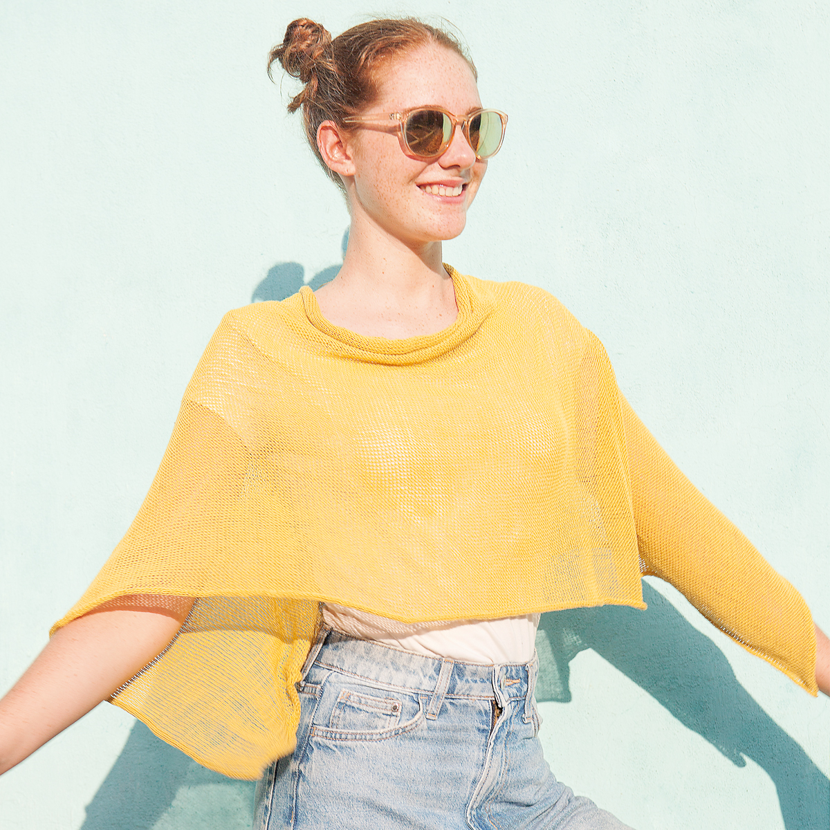 BU6110-ge Poncho Belle Sonnengelb