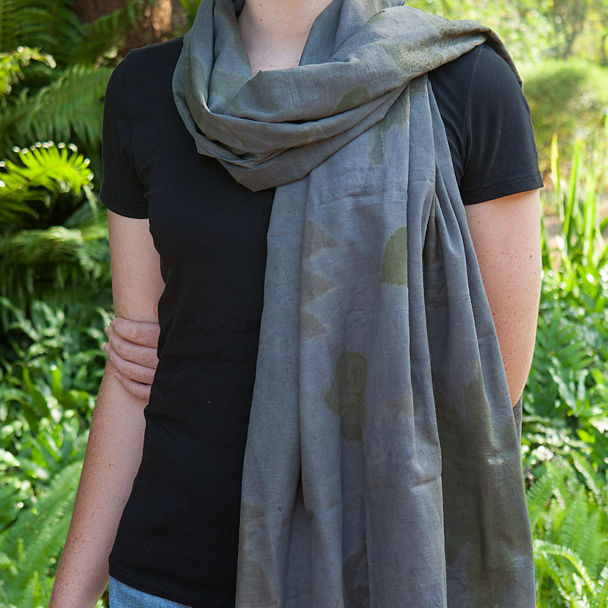 EP6A-sw Halstuch EcoPrint Schwarzgrau