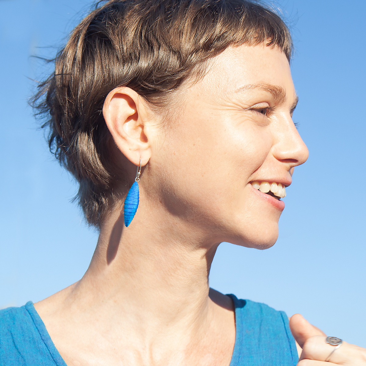 ER02-tue Ohrringe Spindel Türkis