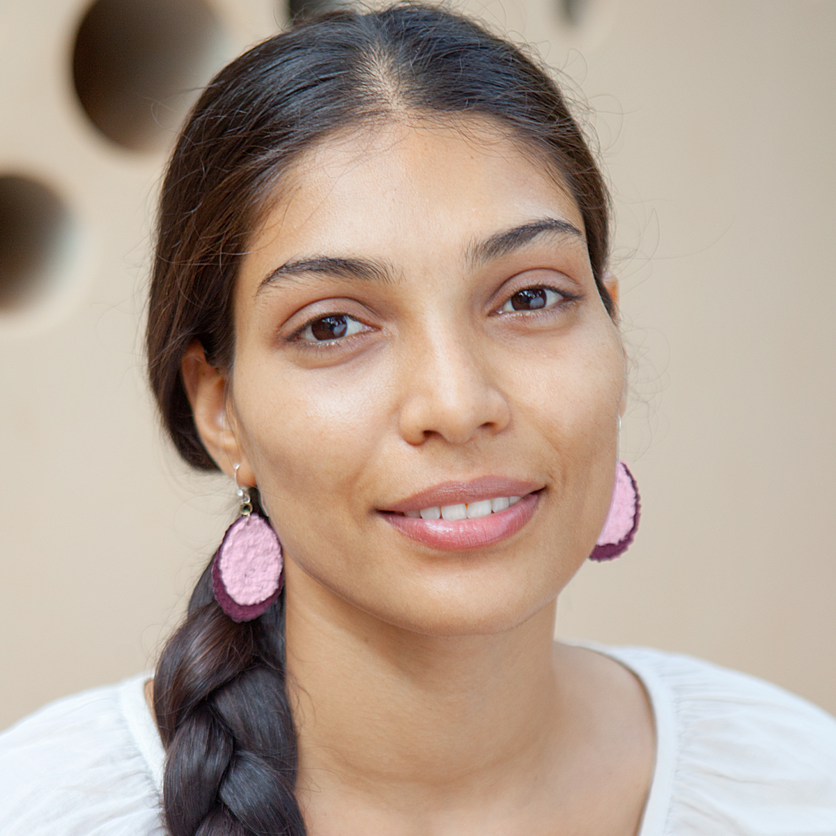 ER118-pf Ohrringe_ Viola Pflaume-Rose