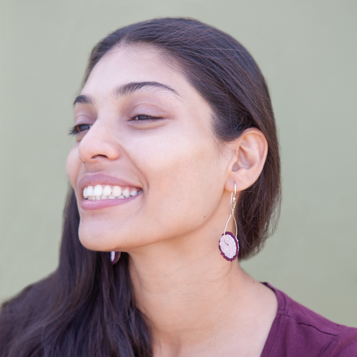 ER121-pf Ohrringe Stella Pflaume-Rosé