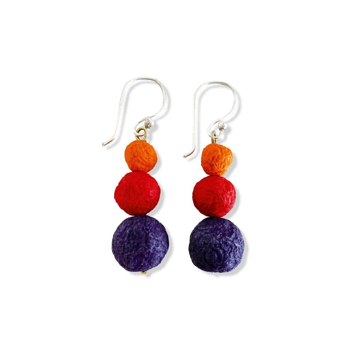 ER80-ro Ohrringe Rainbow Rottöne