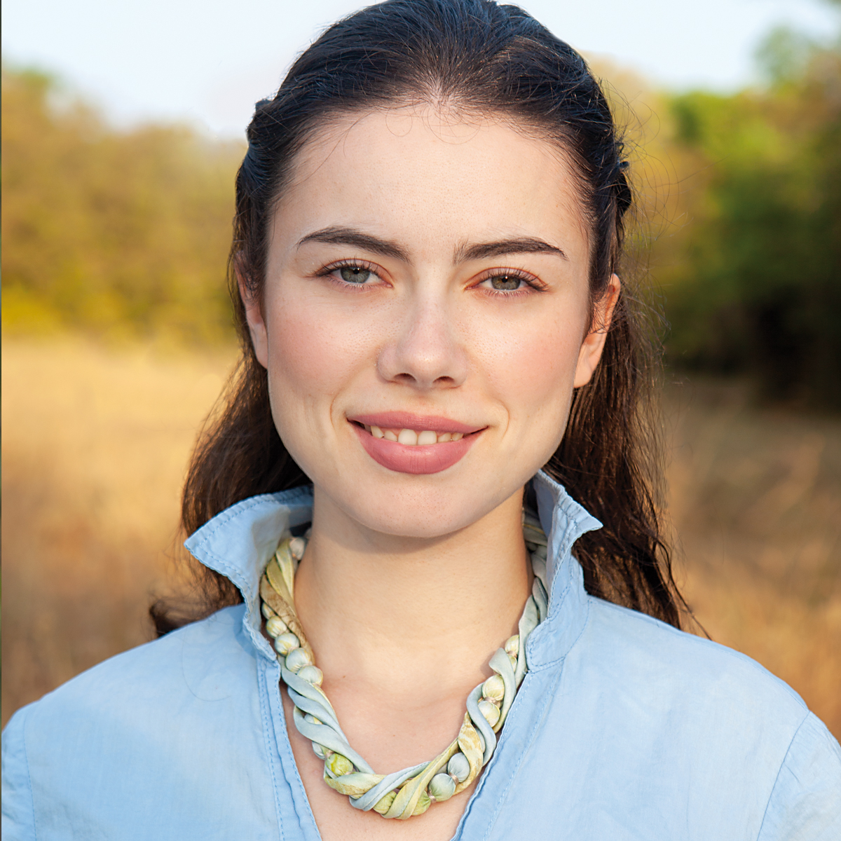 HN07-ind Halskette EcoPrint mehrreihig Indigo