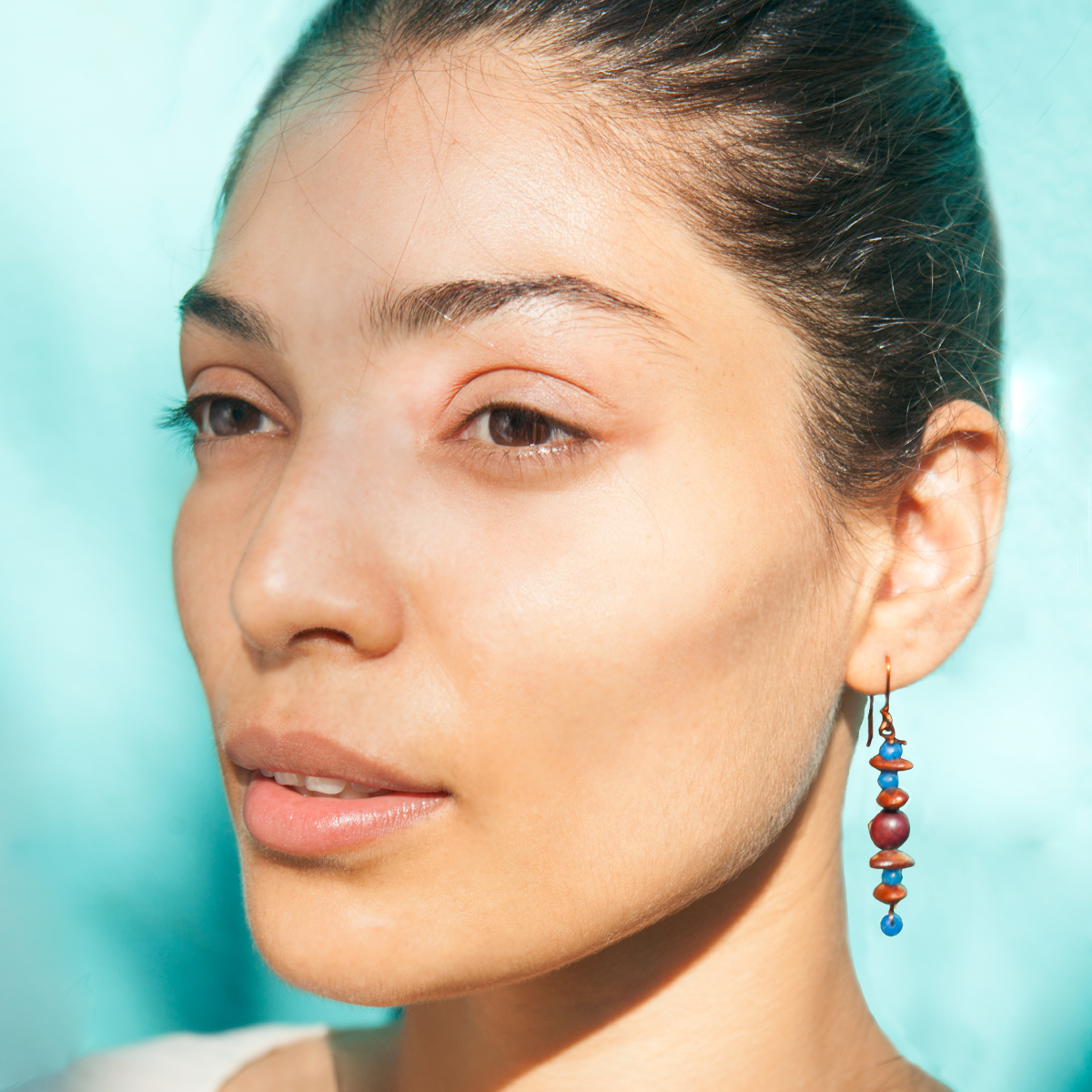 M82B-Beejika Ohrringe Gandari Tuerkis-Kupfer