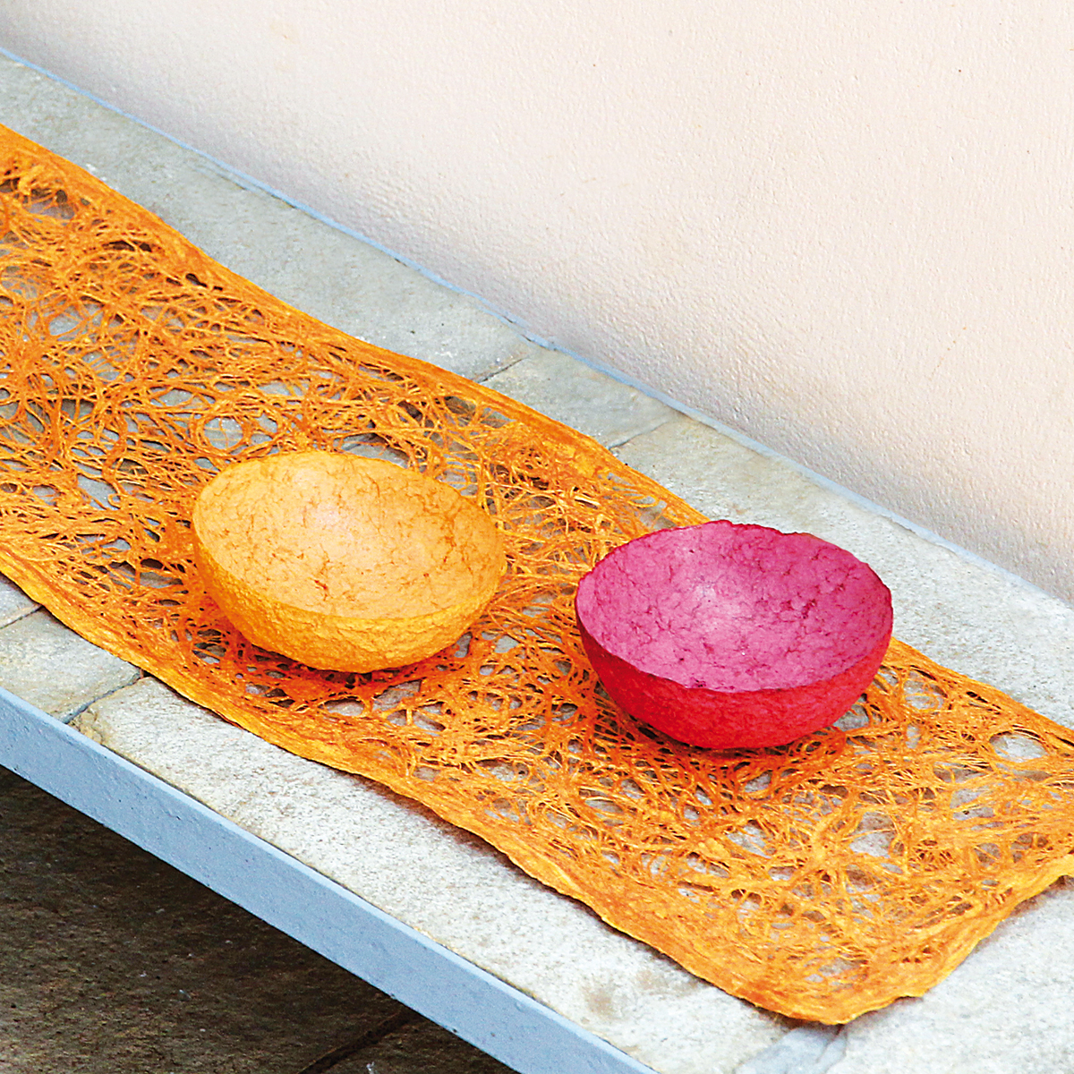 PH02-or Bananenfaser Tischläufer Orange