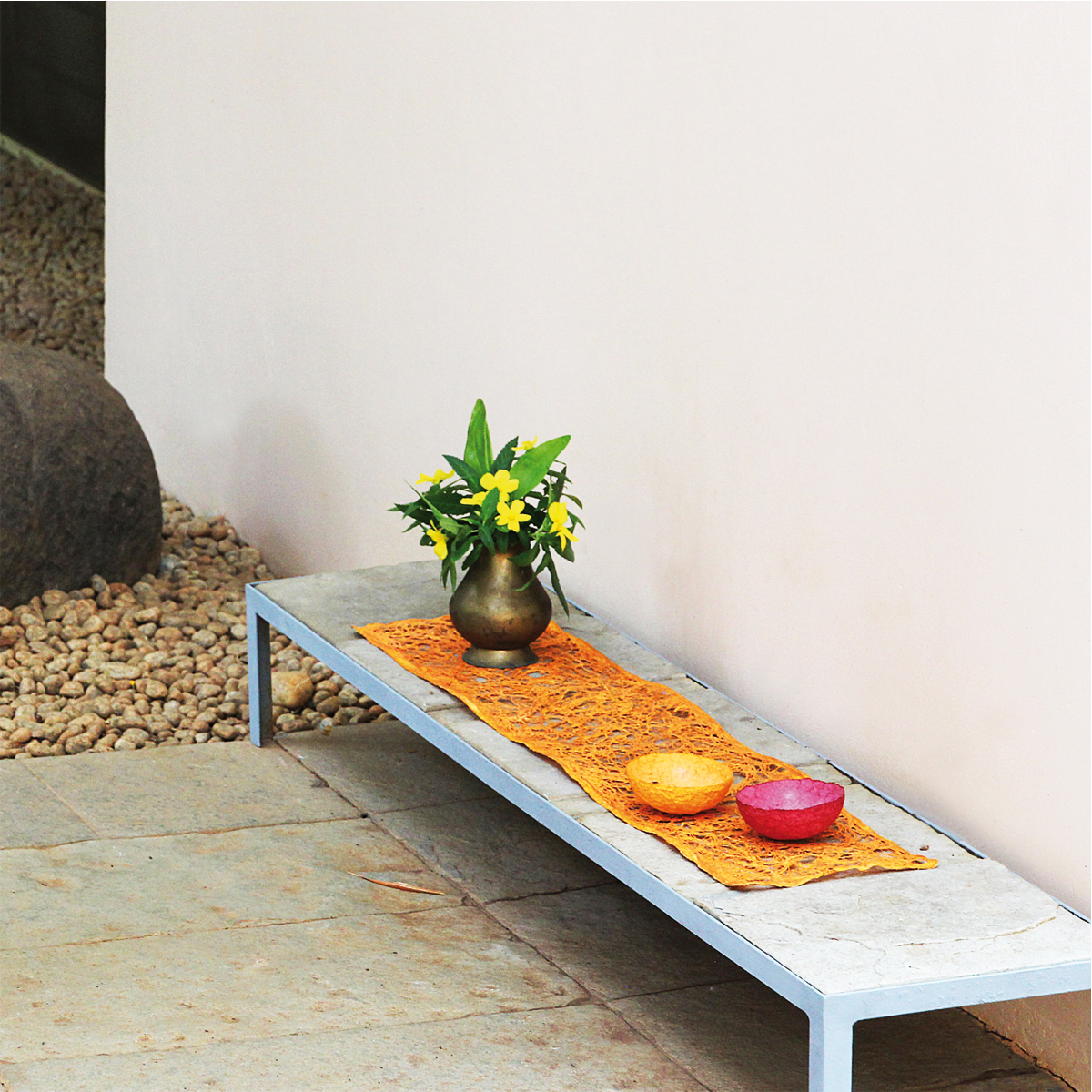 PH02-or Bananenfaser Tischläufer Orange