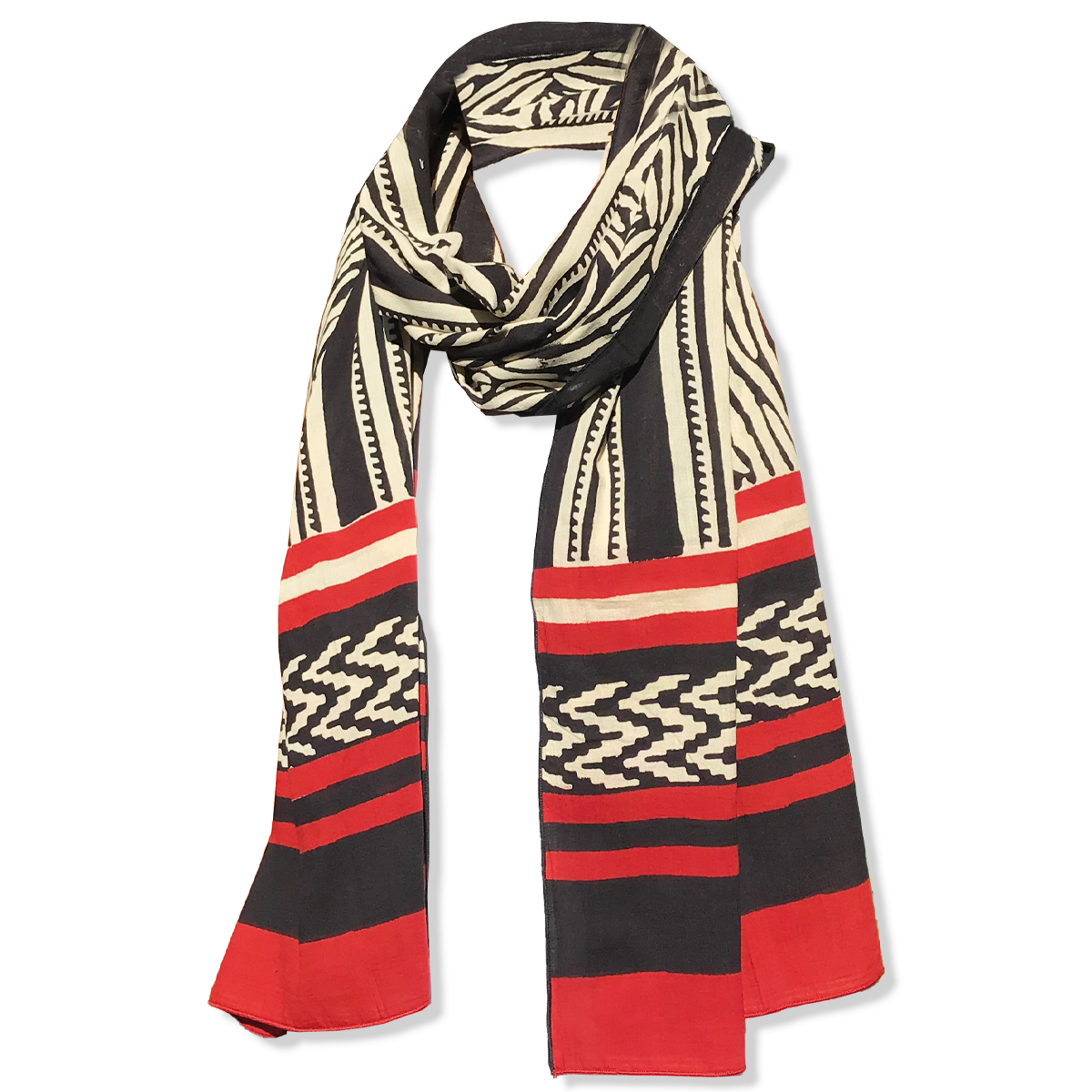 SC-6214-swro Halstuch Gala Schwarz/Rot/Creme