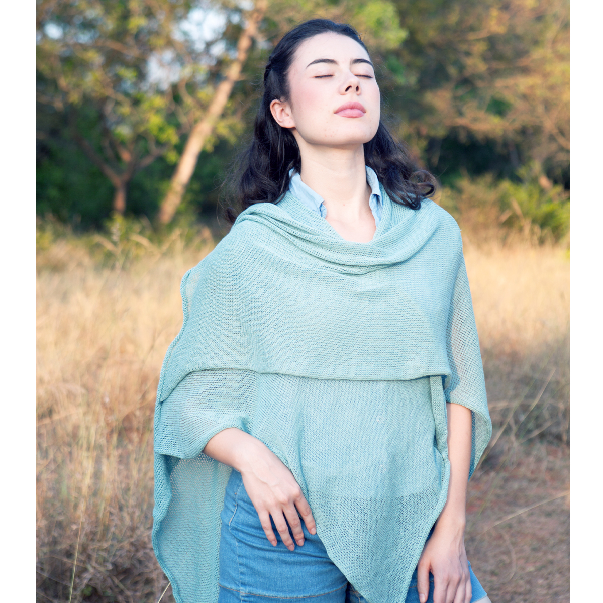 WR6110-oc Kimono Mira Oceanblau