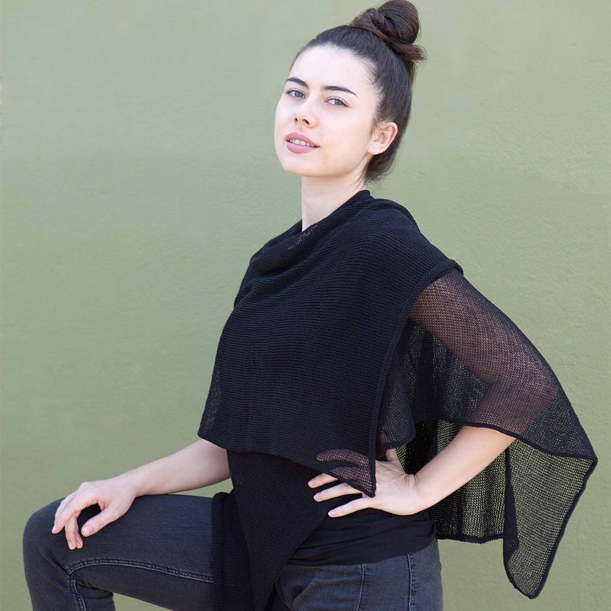 WR6110-sw Kimono Mira Schwarz