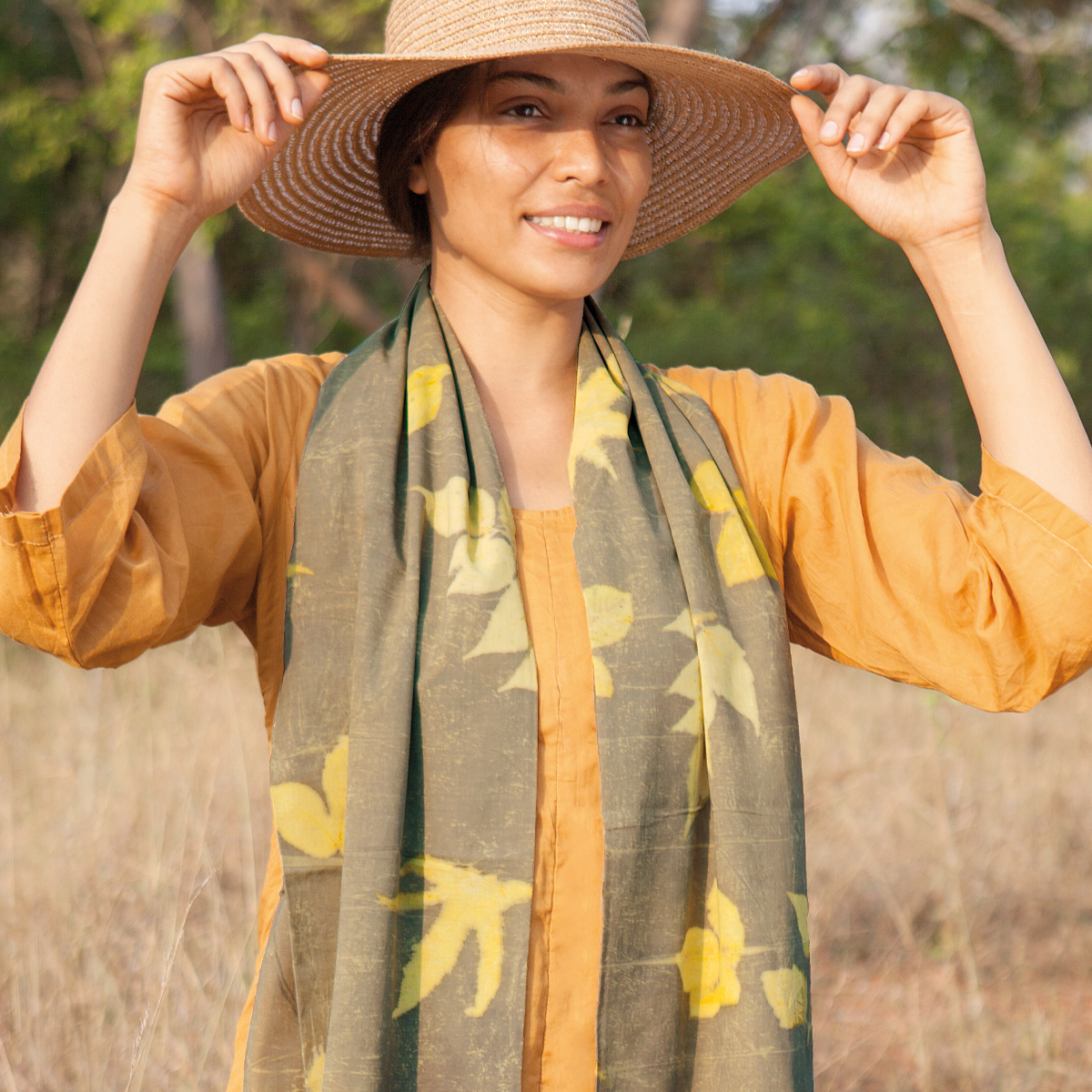 EP6B-swg Halstuch EcoPrint Schwarz-Gelb